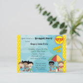 Summer Fun Birthday Invitation Kaart (Staand voorkant)