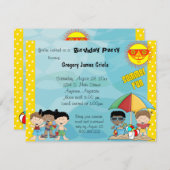 Summer Fun Birthday Invitation Kaart (Voorkant / Achterkant)