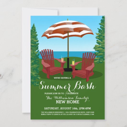 Summer Fun Celebration Party Invitations Kaart (Voorkant)