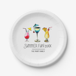 Summer Fun Cocktail Drinken gepersonaliseerd Papieren Bordje