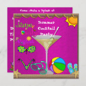 Summer Fun Cocktail Pool Kaart (Voorkant / Achterkant)