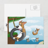 Summer Fun Corgi Briefkaart (Voorkant / Achterkant)