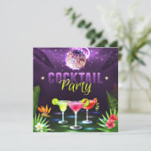 Summer Fun Disco Cocktail Mixer Party Invitation (Debout devant)