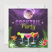 Summer Fun Disco Cocktail Mixer Party Invitation (Devant)