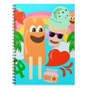 Summer Fun Friends Cute Kawaii Cartoon Characters Notitieboek