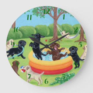 Summer Fun Labradors Painting Grote Klok