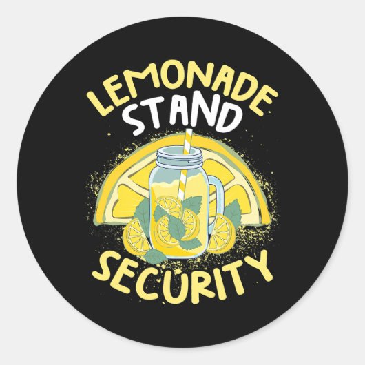 Summer Fun Lemonade stand Security Boss Lemonade C Ronde Sticker (Voorkant)