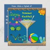 Summer Fun Martini Pool Kaart (Voorkant / Achterkant)