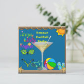 Summer Fun Martini Pool Kaart (Staand voorkant)