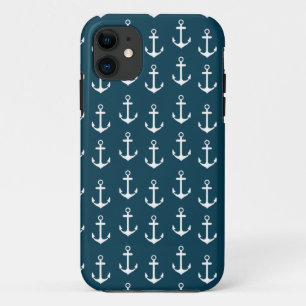 Summer Fun Nautical Anchor Pattern iPhone 5 5S 11 Hoesje