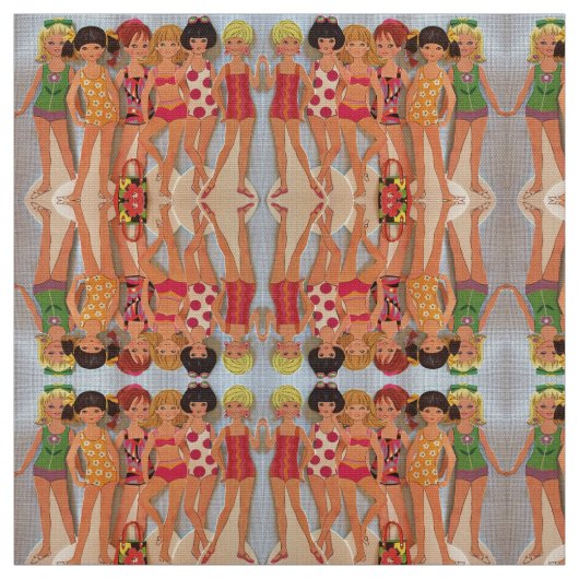 Summer Fun Paper Dolls Stof (Swatch)