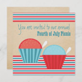 Summer Fun Party 4 juillet Invitation (Devant / Derrière)