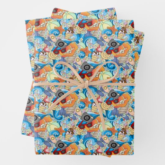 Summer Fun Pattern Inpakpapier Vel (In situ)