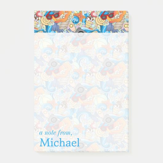Summer Fun Pattern | Jouw namen toevoegen Post-it® Notes (Voorkant)