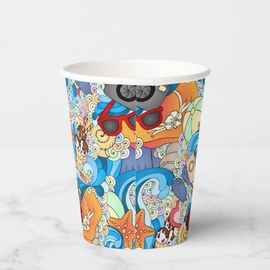 Summer Fun Pattern Papieren Bekers (Rechts)
