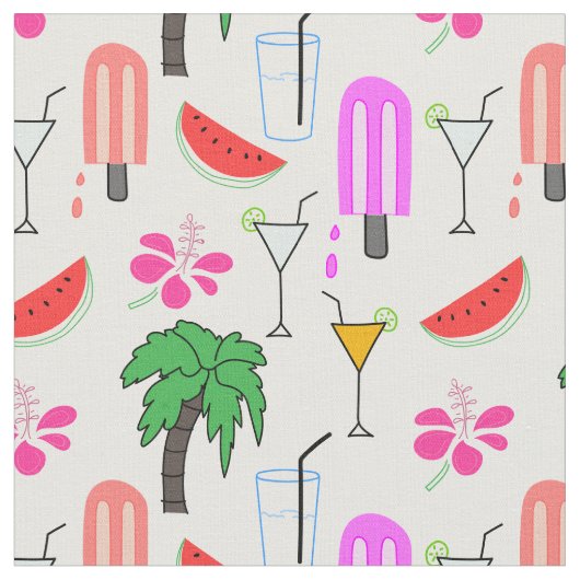 Summer Fun Pattern Stof (Close Up)