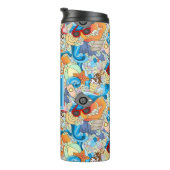 Summer Fun Pattern | Voeg je Initiaal toe Thermosbeker (Geroteerd rechts)