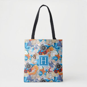 Summer Fun Pattern Voeg je Initiaal toe Tote Bag