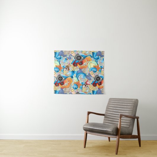 Summer Fun Pattern Wandkleed (In Situ (horizontaal))