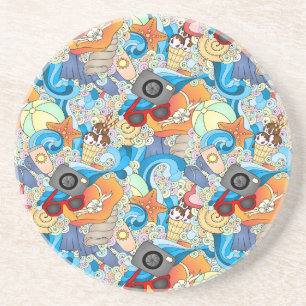Summer Fun Pattern Zandsteen Onderzetter