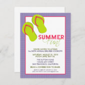 Summer Fun Picnic/BBQ Invitation (paars) Kaart (Voorkant / Achterkant)