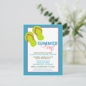Summer Fun Picnic/BBQ Invitation (roze/aqua) Kaart (Staand voorkant)