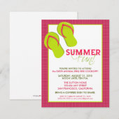 Summer Fun Picnic/BBQ Invitation (roze) Kaart (Voorkant / Achterkant)