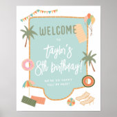 Summer Fun Pool Fille Anniversaire Affiche de bien (Devant)