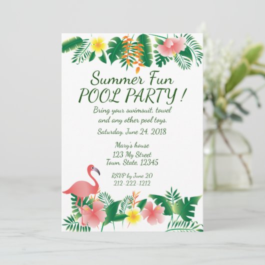 Summer Fun Pool Invitation (Debout devant)