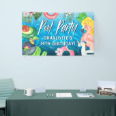 Summer Fun Pool Party Birthday Banner (Beurs)