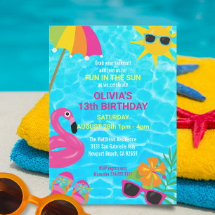Summer Fun Pool Party Birthday Kaart