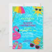 Summer Fun Pool Party Birthday Kaart (Voorkant)