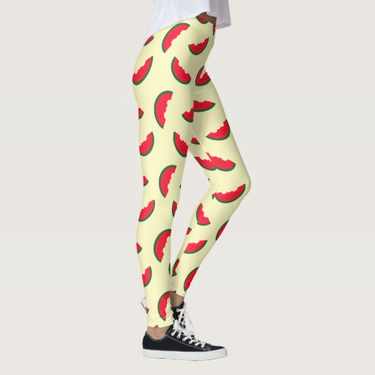 Summer Fun Red Watermelon Yellow Pattern Leggings (Rechts)