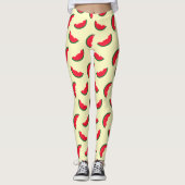 Summer Fun Red Watermelon Yellow Pattern Leggings (Voorkant)