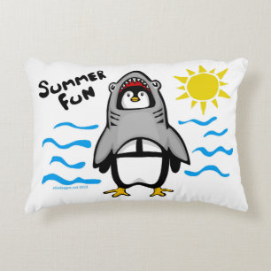 Summer Fun Shark Penguin Accent Kussen