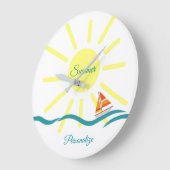 Summer Fun Sunshine Sailing Personaliseren Grote Klok (Hoek)