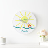 Summer Fun Sunshine Sailing Personaliseren Grote Klok (Huis)