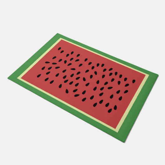 Summer Fun Whimsical Watermelon door Mat Welcome (Schuin)