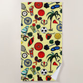 Summer Fun Yellow Beach Towel Strandlaken (Voorkant)