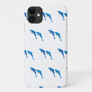 SUMMER, FUNNY GRAY EN BLUE DOLPHINS iPhone 11 HOESJE