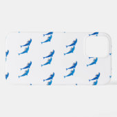 SUMMER, FUNNY GRAY EN BLUE DOLPHINS iPhone HOESJE (Achterkant horizontaal)