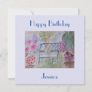 Summer Garden Banc plat carte d'anniversaire