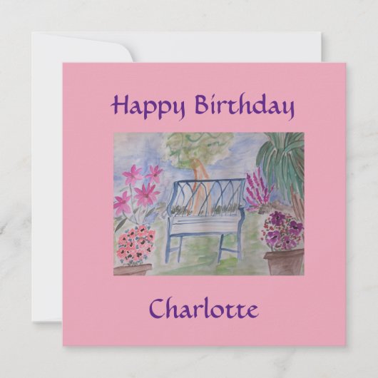 Summer Garden Bench Flat Kaart (Voorkant)