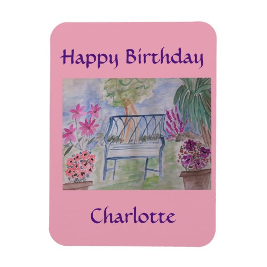 Summer Garden Bench Magneet (Verticaal)