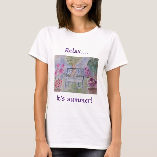 Summer Garden Bench T-shirt (Voorkant)