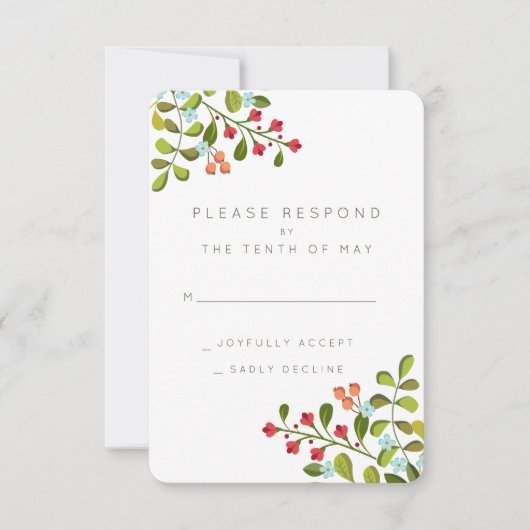 Summer Garden Floral Wedding Suite RSVP Card (Voorkant)