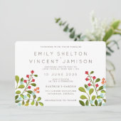 Summer Garden Floral Wedding Suite Uitnodiging (Staand voorkant)