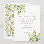 Summer Garden Floral Wedding Suite Uitnodiging (Voorkant / Achterkant)