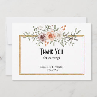 Summer Garden Waterverf floral Wedding Bedankkaart