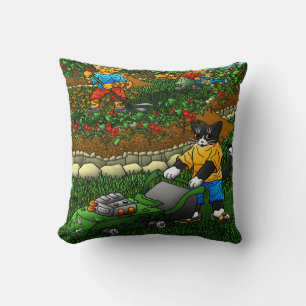 Summer Gardening Cats Kussen
